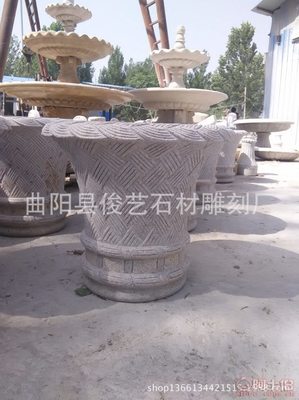 【王氏雕刻曲阳县厂家热卖优质花岗岩石材花盆60/60/60石雕花盆订做加工】曲阳县俊艺石材雕刻厂 - 产品库